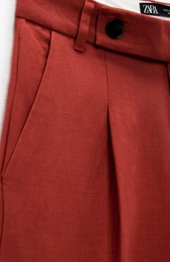 ZARA full-length Linen Blend Business Casual pants